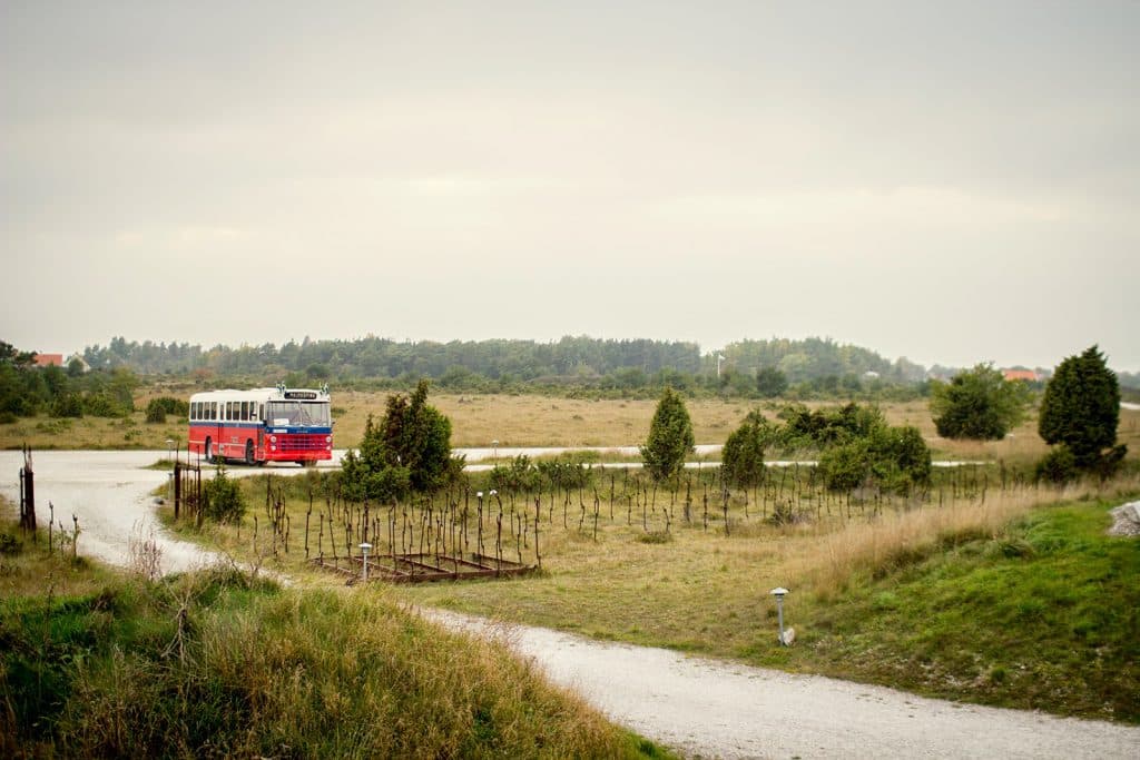 Vintage bus in a landscape